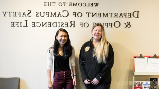 two student workers in the department of campus safety and office of residence life